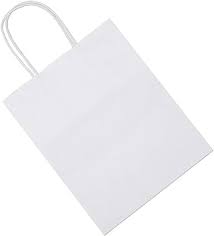 (E10) white Paper bags with handles medium 10*7*12 250 pcs